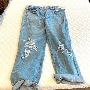 Distressed Cuffed Boyfriend Jeans: NEVER WORN